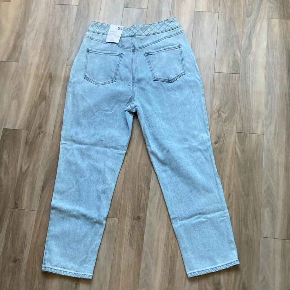 So Super high rise straight woven denim jean pant quilted design waistband 13/31 - Picture 11 of 16